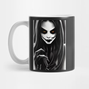 GREEN AND RED  EYED SPOOKY HALLOWEEN VAMPIRESS Mug